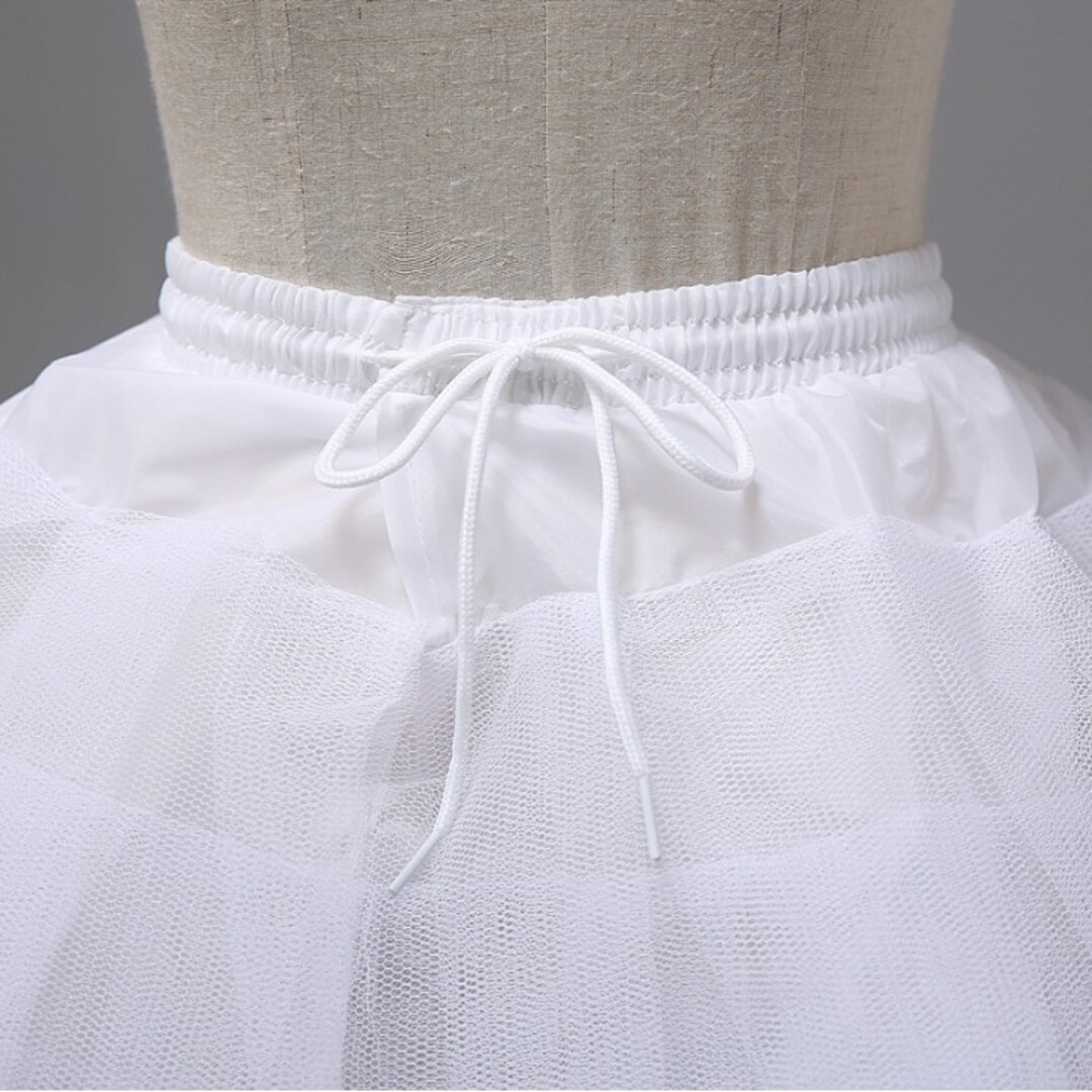 パニエ チュール スカート ドレス 3段 白  発表会 ウエディング バレエ レディースのフォーマル/ドレス(その他)の商品写真