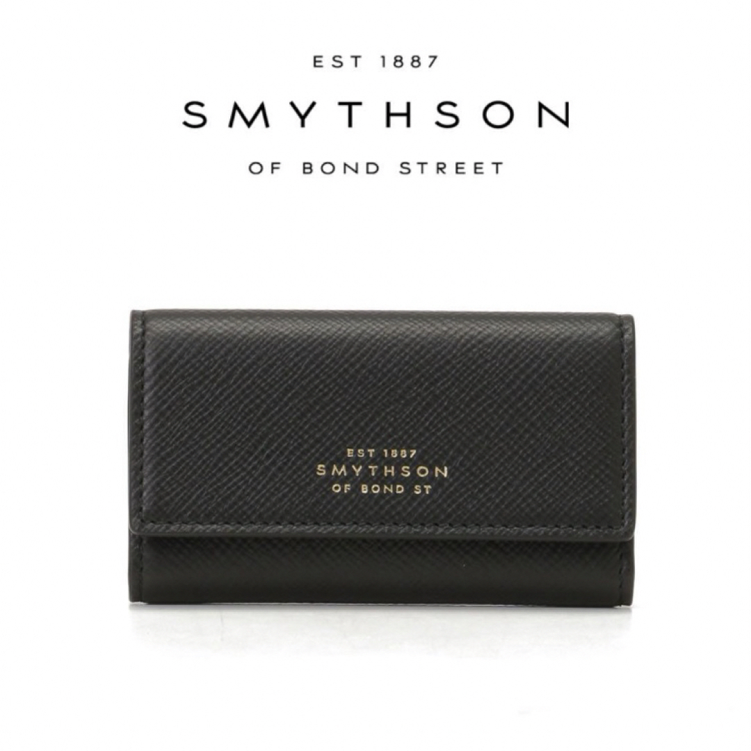 Smythson(スマイソン)の新品 定価2.8万 SMYTHSON Panama キーケース　ブラック メンズのファッション小物(キーケース)の商品写真