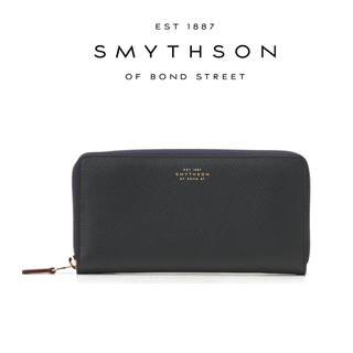 スマイソン(Smythson)の新品 定価5.6万 SMYTHSON Panama Zip Wallet 紺(長財布)