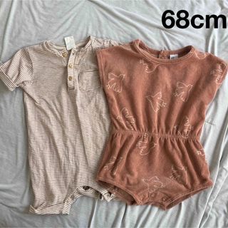 H&M - H&M  ロンパース  2枚セット　68cm