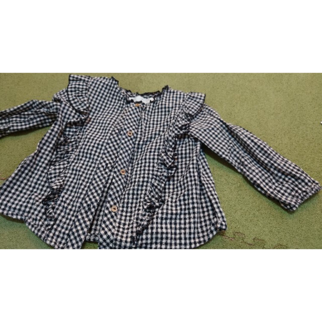 ZARA KIDS(ザラキッズ)のzarababyギンガムチェックブラウス18-24m92cm キッズ/ベビー/マタニティのキッズ服女の子用(90cm~)(ブラウス)の商品写真