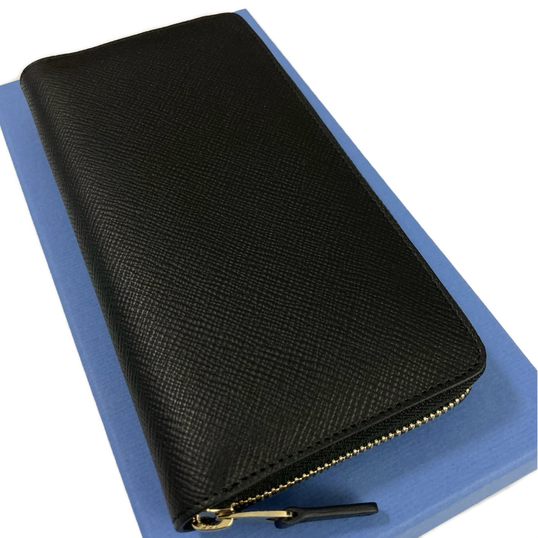 Smythson(スマイソン)の新品 定価5.6万 SMYTHSON Panama Zip Wallet 黒 メンズのファッション小物(長財布)の商品写真