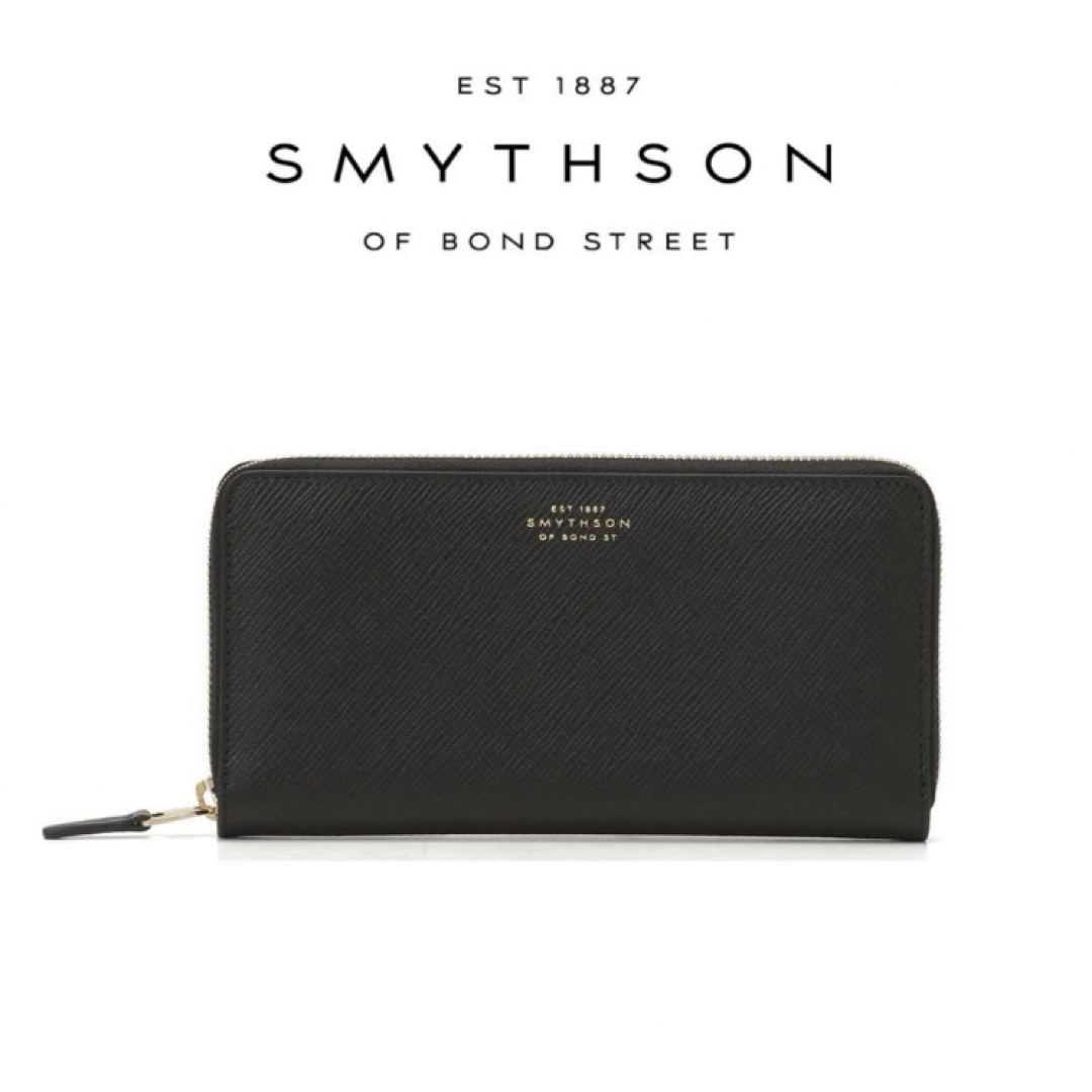 Smythson(スマイソン)の新品 定価5.6万 SMYTHSON Panama Zip Wallet 黒 メンズのファッション小物(長財布)の商品写真