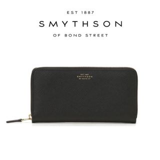 スマイソン(Smythson)の新品 定価5.6万 SMYTHSON Panama Zip Wallet 黒(長財布)