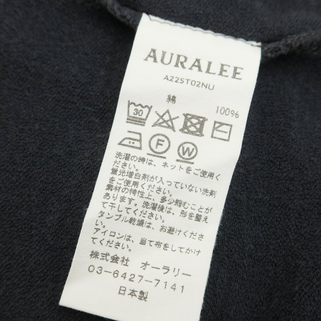 AURALEE(オーラリー)の【中古】オーラリー AURALEE パイルコットン オーバーサイズ 半袖Ｔシャツ ダークグレー【サイズ4】【メンズ】 メンズのトップス(Tシャツ/カットソー(半袖/袖なし))の商品写真