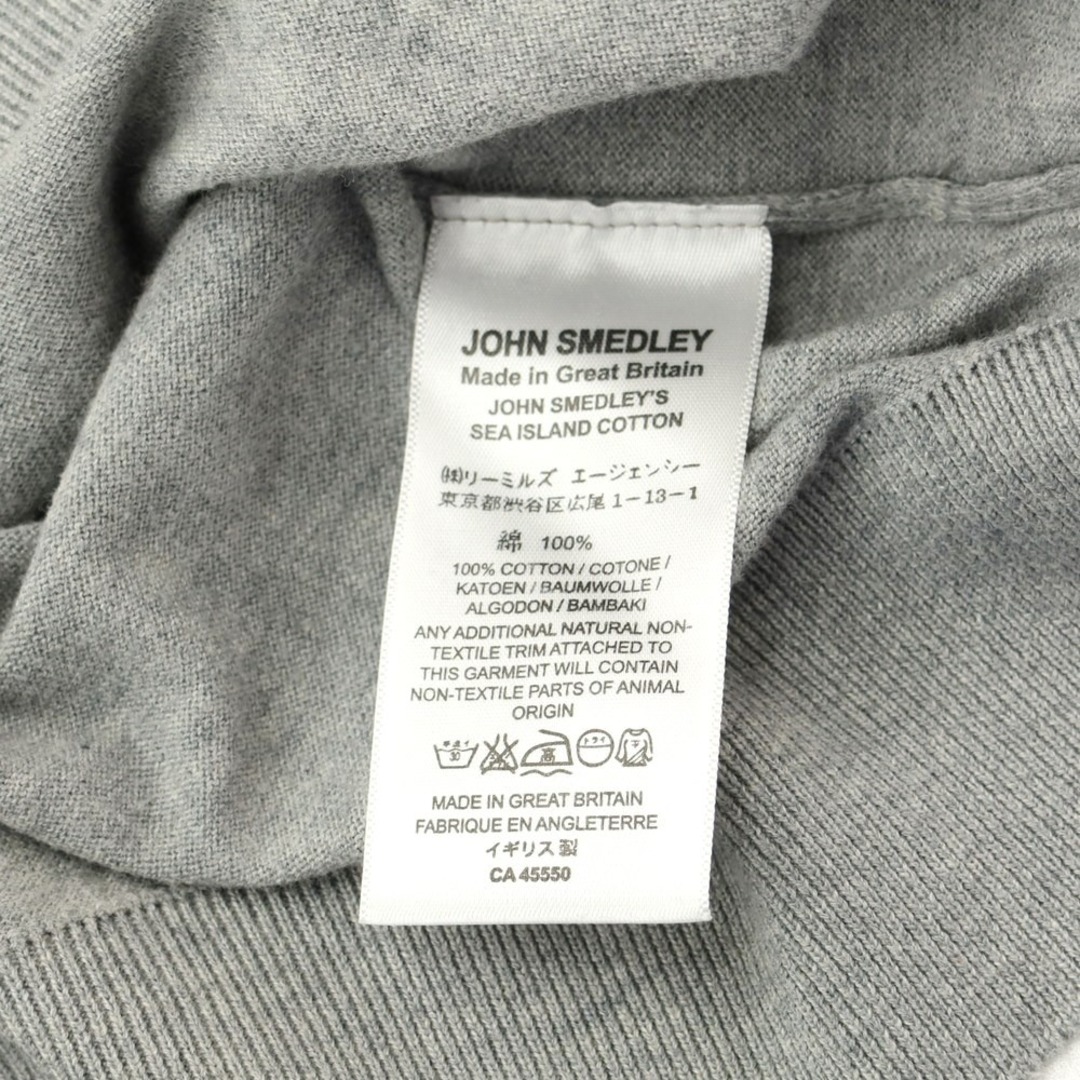 JOHN SMEDLEY(ジョンスメドレー)の【中古】ジョンスメドレー JOHN SMEDLEY ハイゲージコットン クルーネックニット グレー【サイズM】【メンズ】 メンズのトップス(ニット/セーター)の商品写真