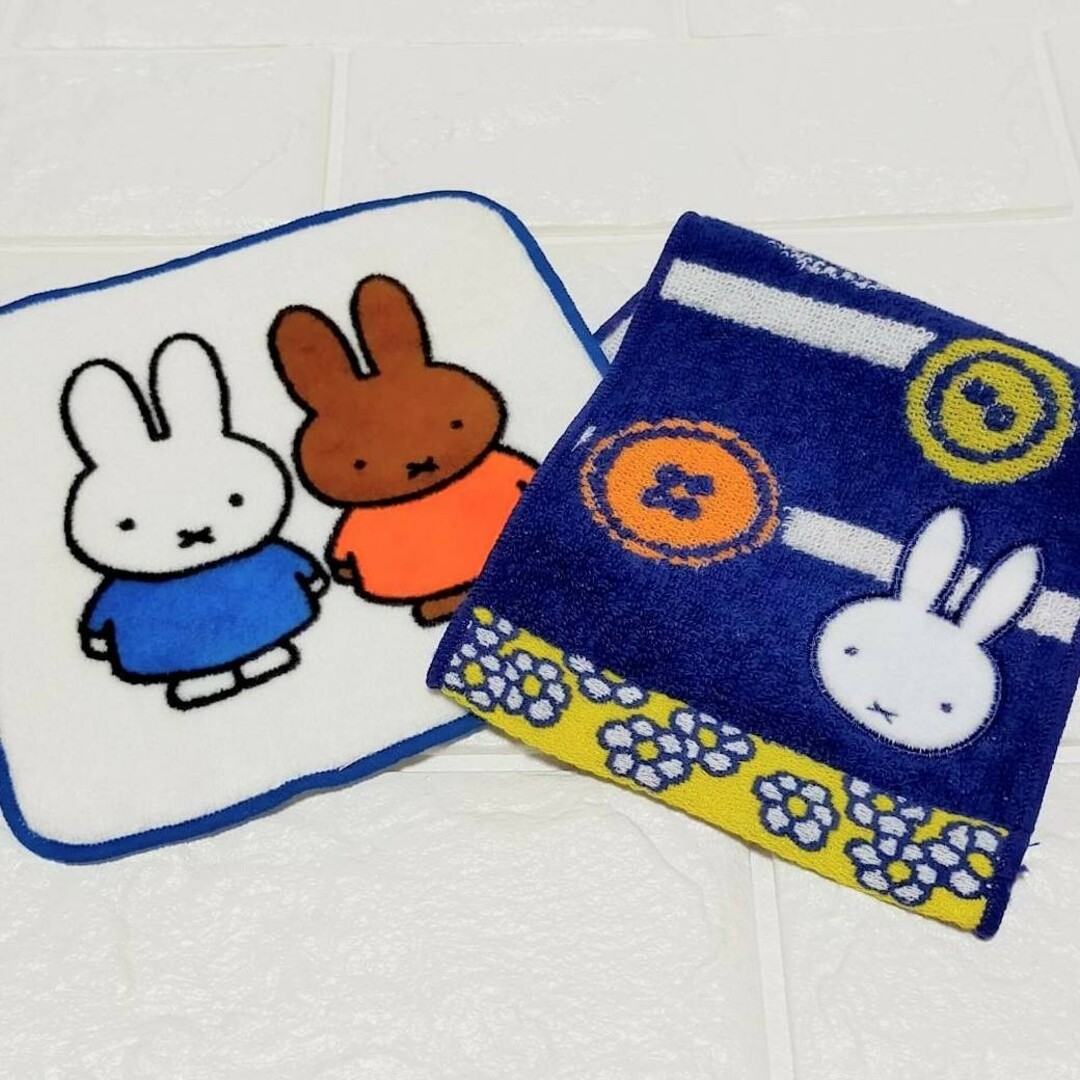 miffy(ミッフィー)の新品 miffy ミニタオルハンカチ ２枚組 ミッフィー ブルーナ 西川リビング レディースのファッション小物(ハンカチ)の商品写真