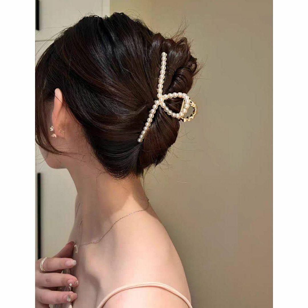 パールバンスヘアクリップ 韓国ファッション おしゃれ ゴールド レディースのヘアアクセサリー(その他)の商品写真