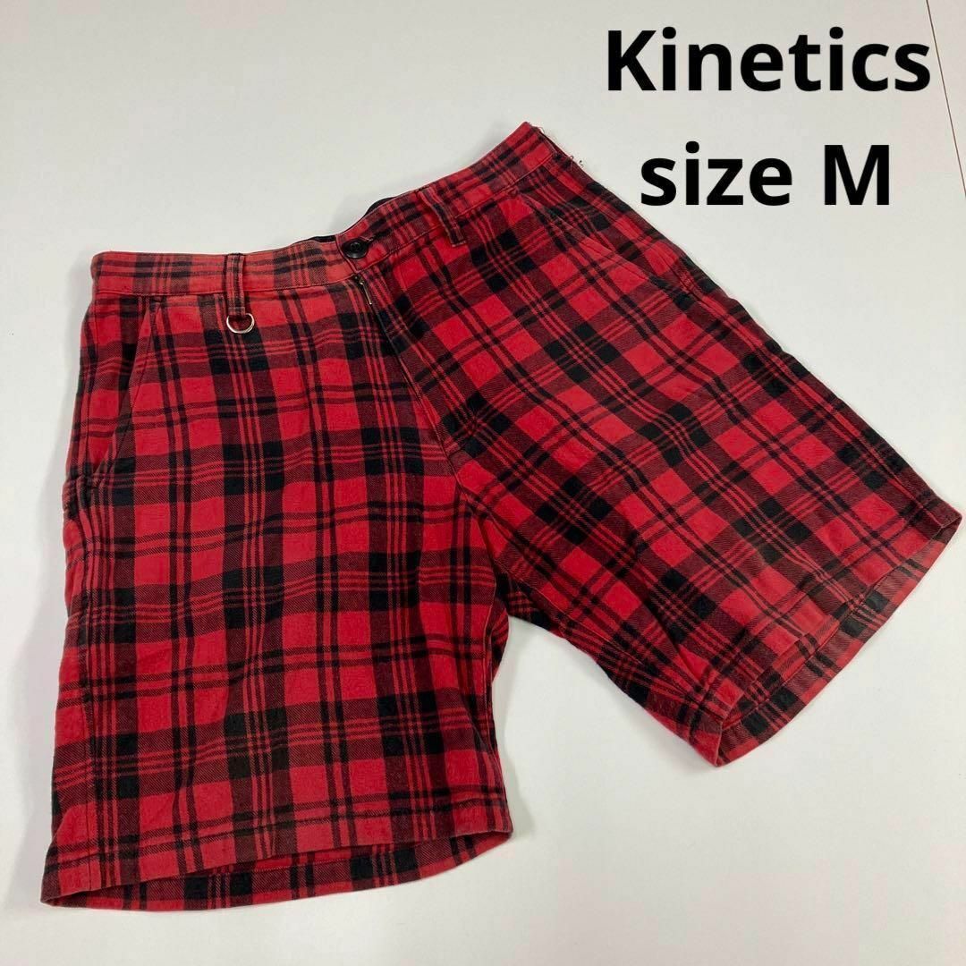 kinetics(キネティックス)のKinetics キネティックス　ショートパンツ　ハーフパンツ　チェック柄　赤黒 メンズのパンツ(ショートパンツ)の商品写真