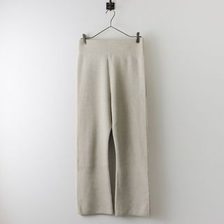 ドゥーズィエムクラス(DEUXIEME CLASSE)の2020AW ドゥーズィエムクラス Deuxieme Classe Wool knit ウールニットパンツ 38/ベージュ ボトムス リブ フレア ロング【2400013762984】(カジュアルパンツ)