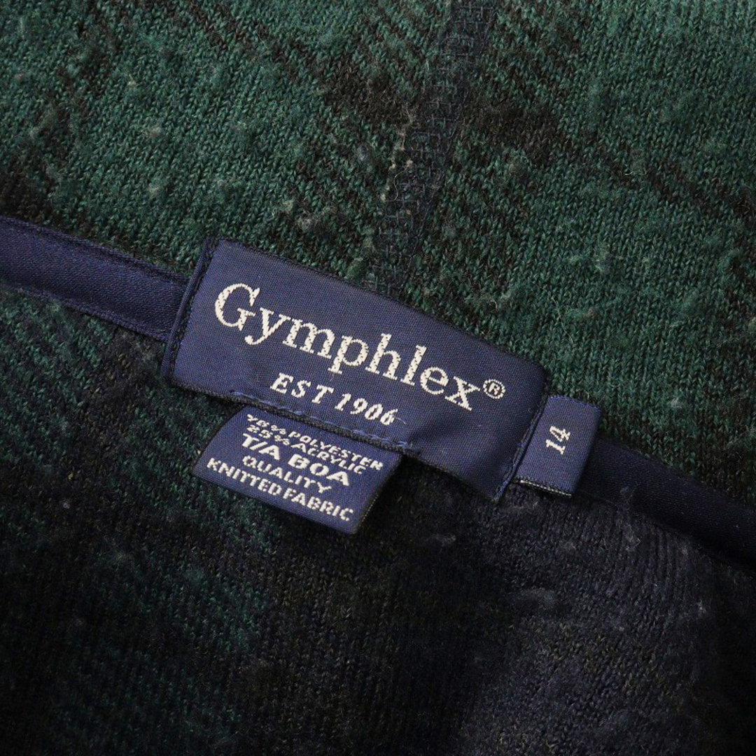 GYMPHLEX(ジムフレックス)のジムフレックス Gymphlex ボア ジップアップフードパーカー ブルゾン 14◇ブラックウォッチチェック ハオリ 羽織【2400030062487】 レディースのジャケット/アウター(ブルゾン)の商品写真