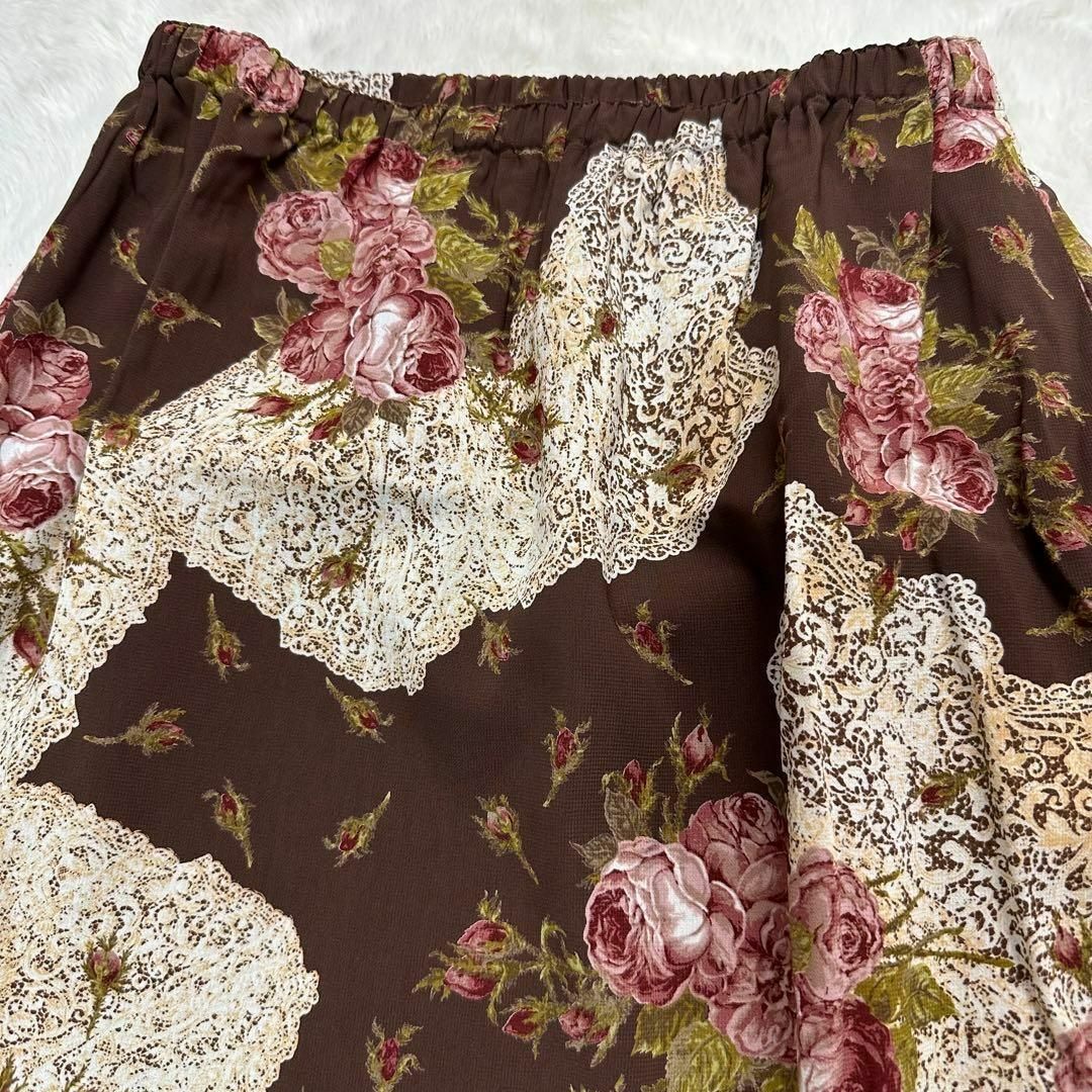 KANEKO ISAO(カネコイサオ)のKANEKO ISAO✨ピコフリルスカート フラワープリントFREE SIZE レディースのスカート(ロングスカート)の商品写真