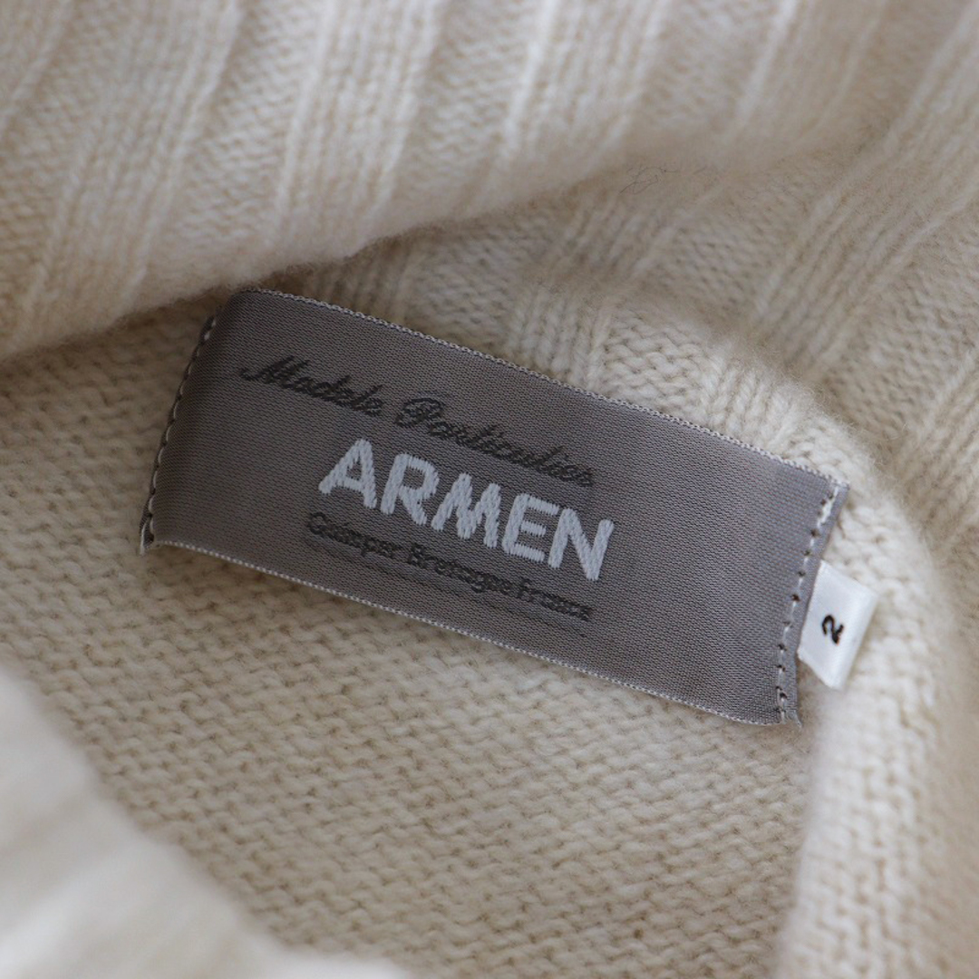 ARMEN(アーメン)の美品 スコットランド製 アーメン ARMEN ウールハイネックニット/ベージュ トップス セーター プルオーバー 長袖【2400013762809】 レディースのトップス(ニット/セーター)の商品写真