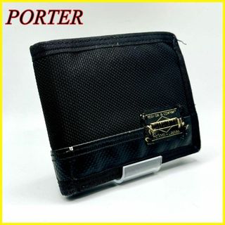 ポーター(PORTER)のPORTER HEAT ポーター 2つ折り財布 ナイロン ブラック 吉田カバン(折り財布)