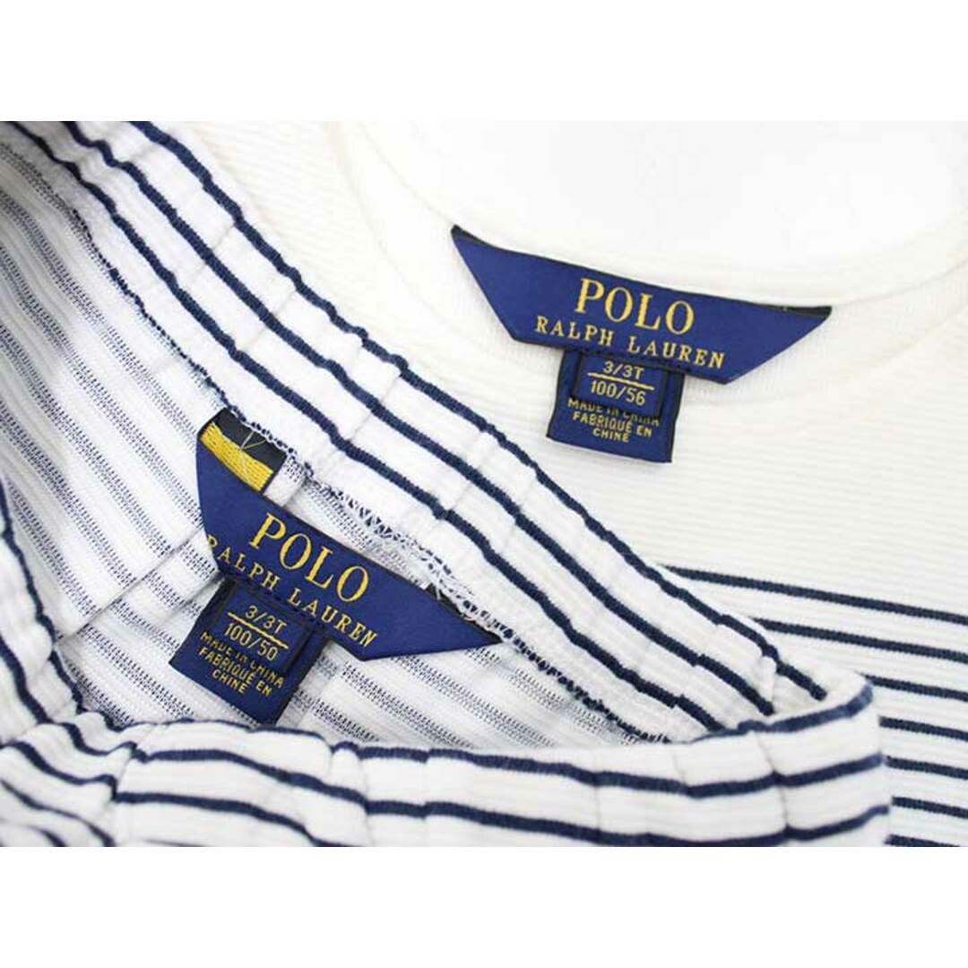 Ralph Lauren(ラルフローレン)の▽ラルフローレン/Ralph Lauren▽100cm ノースリーブカットソー＆スカートセット 白×紺【中古】子供服 キッズ kids 女の子 夏 616032 bottoms キッズ/ベビー/マタニティのキッズ服女の子用(90cm~)(その他)の商品写真