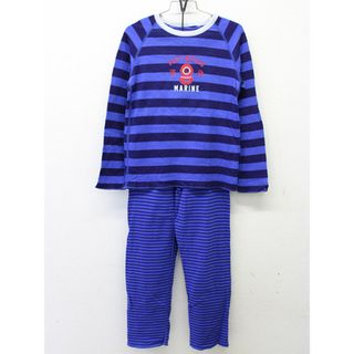 プチバトー(PETIT BATEAU)の【値下げ!】新品 未使用品▲プチバトー/PETIT BATEAU▲128cm(8ans) 長袖パジャマ上下セット/ルームウェア/寝間着/小物 青×紺 ボーダー 【ネット限定】子供 キッズ kids 男の子 春秋冬 511132 childcare(パジャマ)