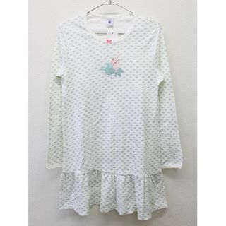 プチバトー(PETIT BATEAU)の【値下げ!】新品 未使用品▲プチバトー/PETIT BATEAU▲152cm(12ans) 長袖ワンピース/ルームウェア/パジャマ/小物 白×グリーン系【ネット限定】子供 キッズ kids ジュニア 女の子 春秋 511132 childcare(その他)