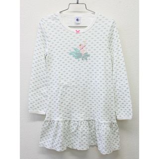 プチバトー(PETIT BATEAU)の【値下げ!】新品 未使用品▲プチバトー/PETIT BATEAU▲116cm(6ans) 長袖ワンピース/ルームウェア/パジャマ/小物 白×グリーン系【ネット限定】子供 キッズ kids 女の子 春秋 511132 childcare(その他)