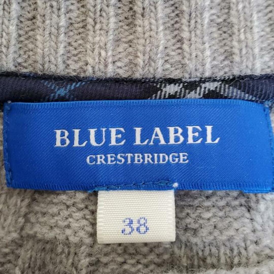 BLUE LABEL CRESTBRIDGE(ブルーレーベルクレストブリッジ)のBLUE LABEL CRESTBRIDGE(ブルーレーベルクレストブリッジ) 七分袖セーター サイズ38 M レディース美品  - グレー レディースのトップス(ニット/セーター)の商品写真