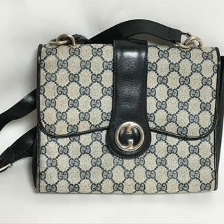 グッチ(Gucci)の✨美品✨グッチ ショルダーバッグ GGキャンバス PVC×レザー グレー(ショルダーバッグ)