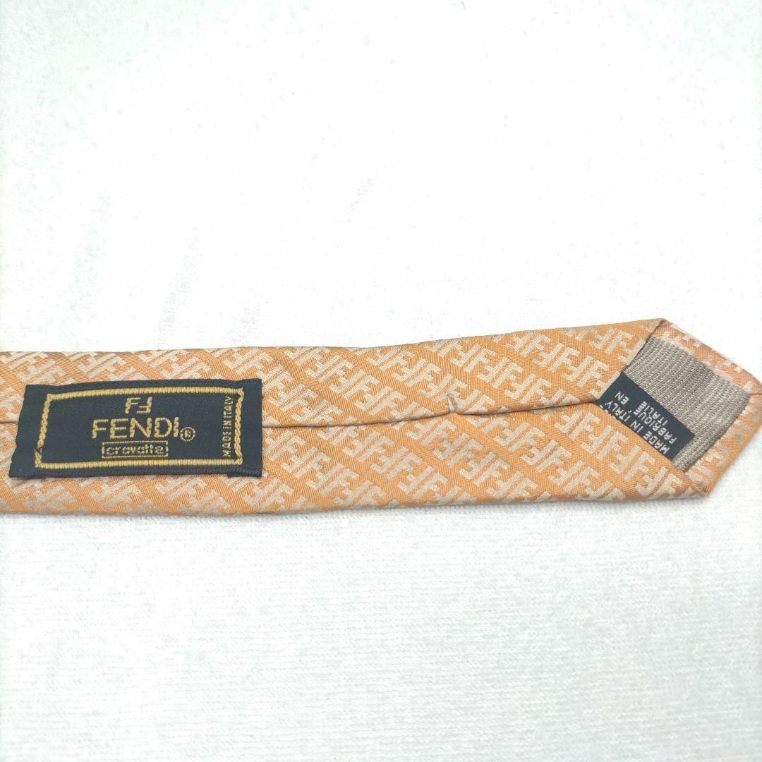 FENDI(フェンディ)のフェンディ FENDI ゴールド FFロゴ ストライプ  シルク イタリア製 メンズのファッション小物(ネクタイ)の商品写真