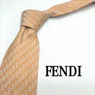 フェンディ(FENDI)のフェンディ FENDI ゴールド FFロゴ ストライプ  シルク イタリア製(ネクタイ)