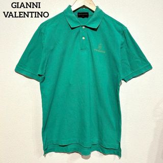 ジャンニバレンチノ(GIANNI VALENTINO)のGIANNI VALENTINO ジャンニバレンチノ　ポロシャツ　グリーン　Ｌ(ポロシャツ)