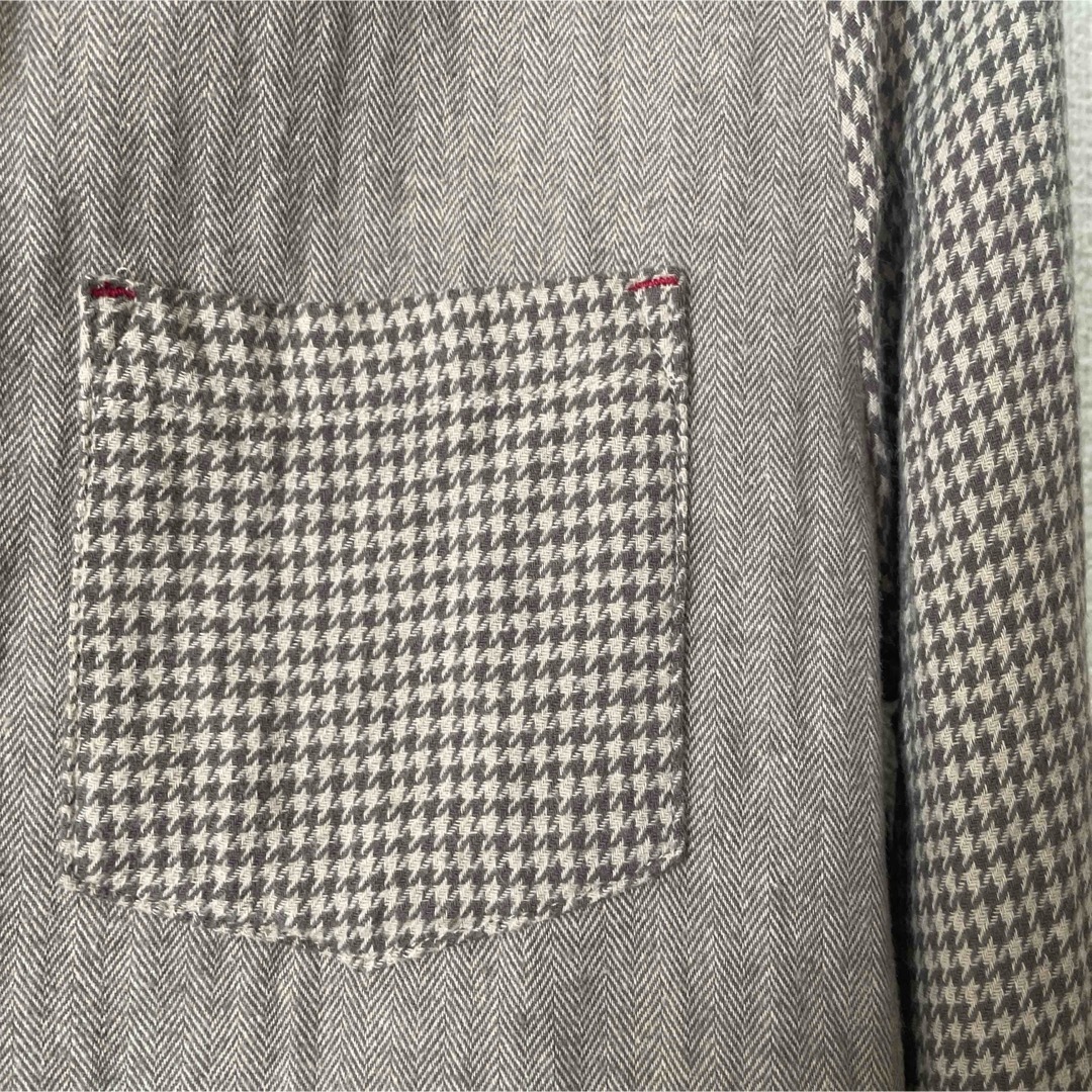 SM2(サマンサモスモス)のHase d'or バンドカラー パッチワークシャツ 切り替えシャツ ブラウン レディースのトップス(シャツ/ブラウス(長袖/七分))の商品写真