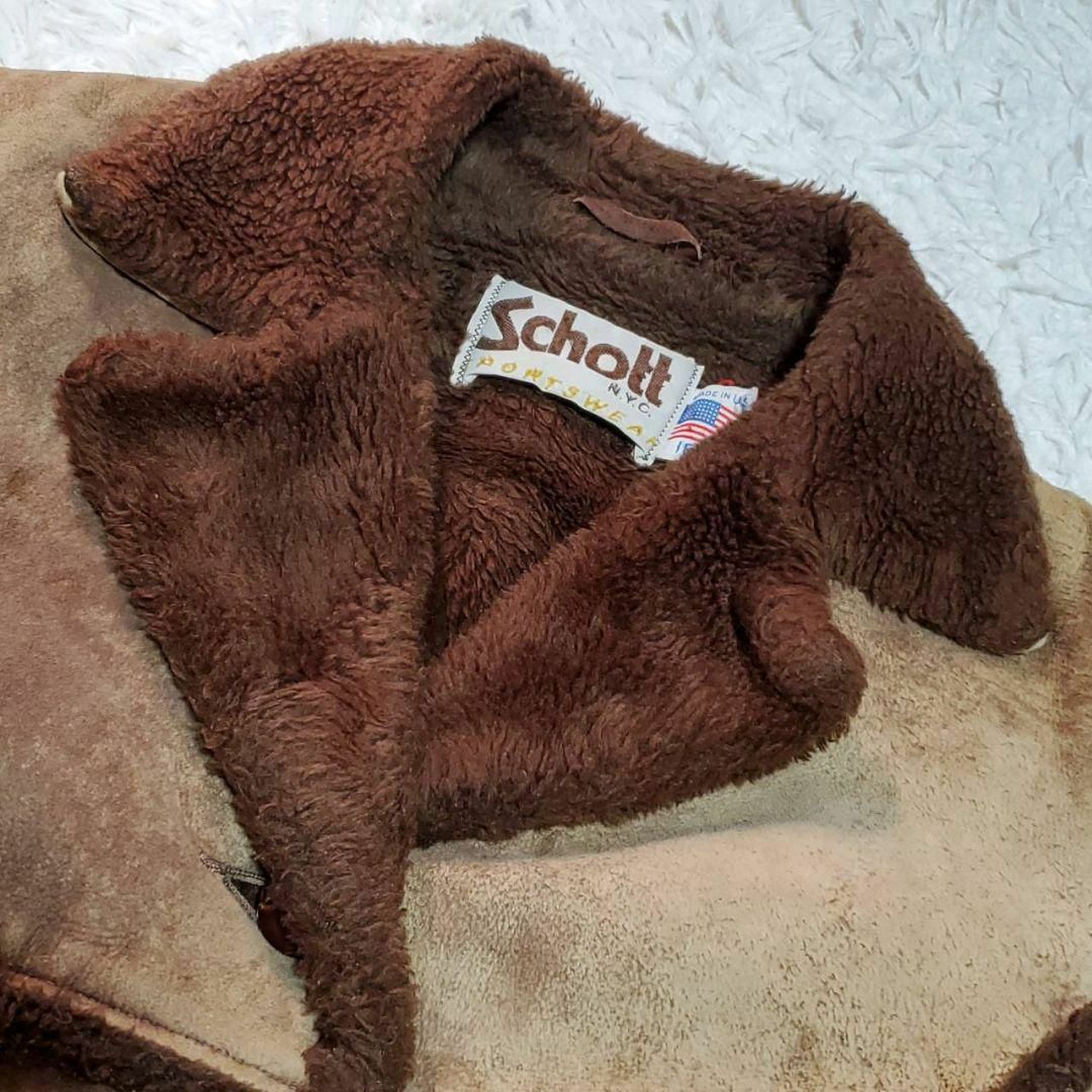schott - L ショット レザー ムートン ジャケット 茶 くるみ schott - L ショット レザー ムートン ジャケット 茶 くるみ