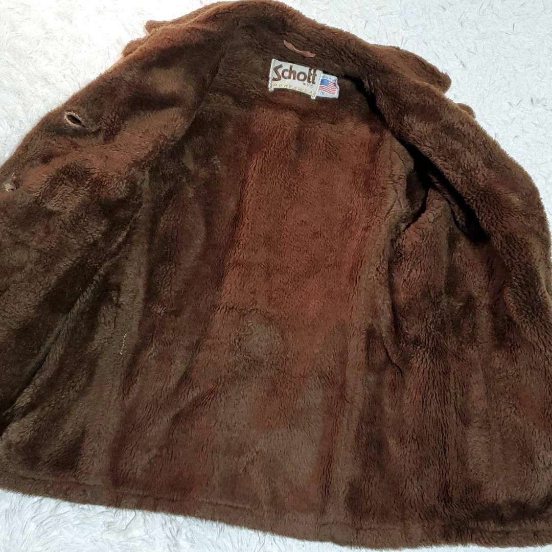 schott - L ショット レザー ムートン ジャケット 茶 くるみ schott - L ショット レザー ムートン ジャケット 茶 くるみ