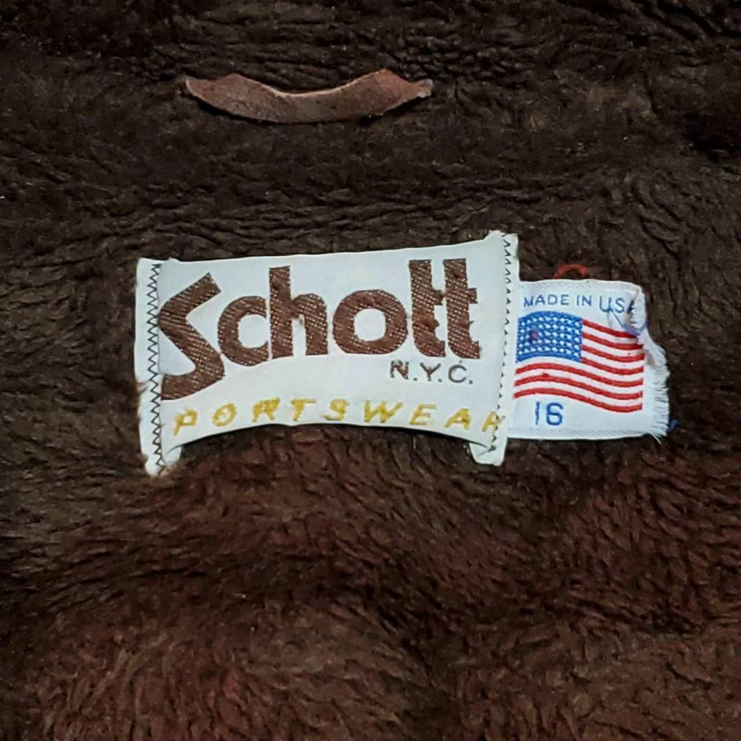 schott - L ショット レザー ムートン ジャケット 茶 くるみ schott - L ショット レザー ムートン ジャケット 茶 くるみ