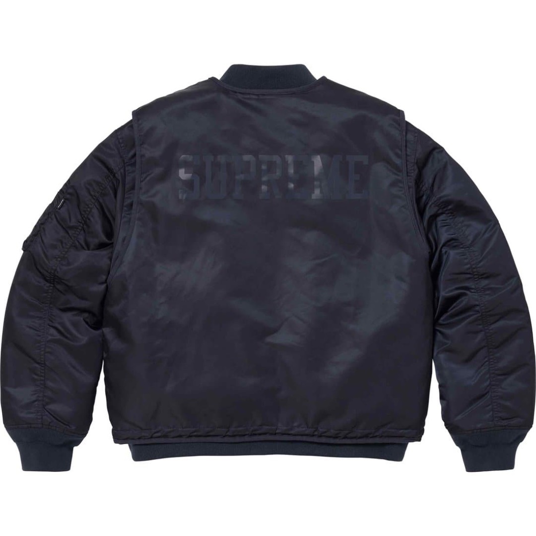 Supreme(シュプリーム)のSupreme 2-in-1 MA-1 alpha jacket Vest紺S メンズのジャケット/アウター(フライトジャケット)の商品写真