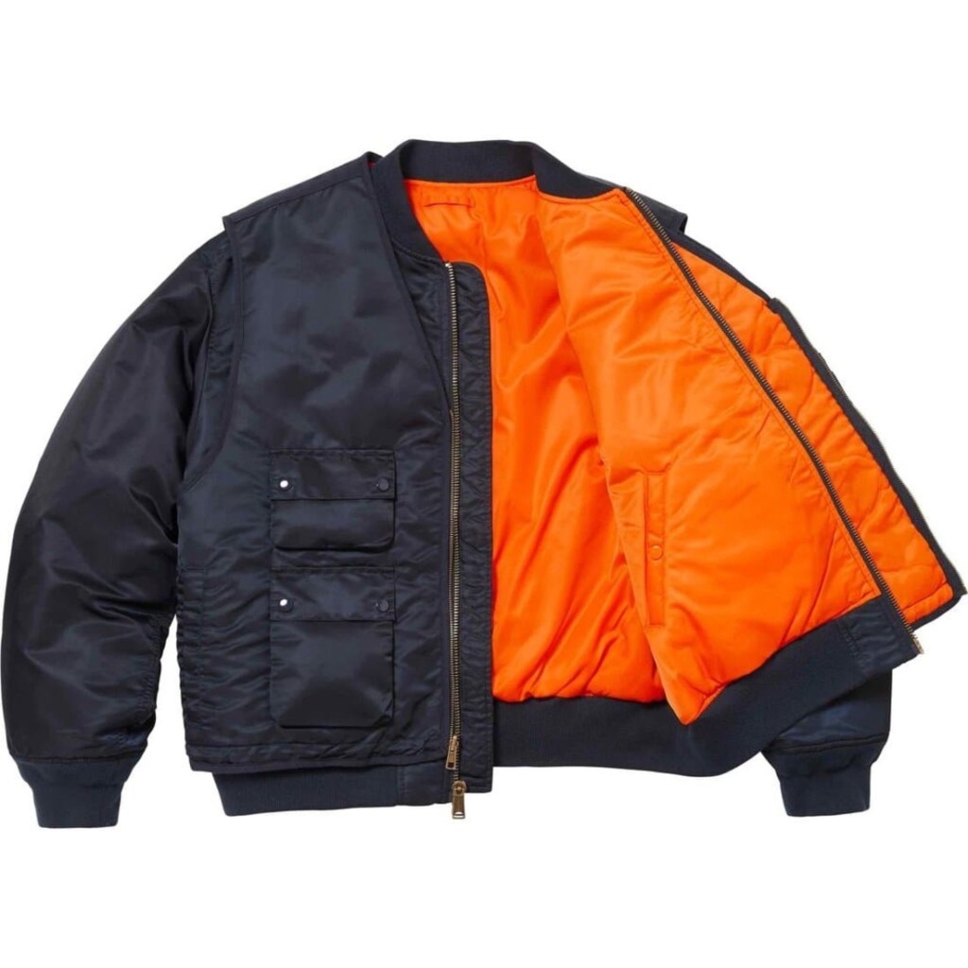 Supreme(シュプリーム)のSupreme 2-in-1 MA-1 alpha jacket Vest紺S メンズのジャケット/アウター(フライトジャケット)の商品写真