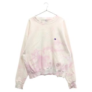 SAINT MICHAEL セントマイケル 23AW CRW N SWT/ONE POINT/TIEDYE タイダイ ダメージ加工クルーネックスウェット トレーナー ホワイト SM‐A23‐0000‐025(スウェット)