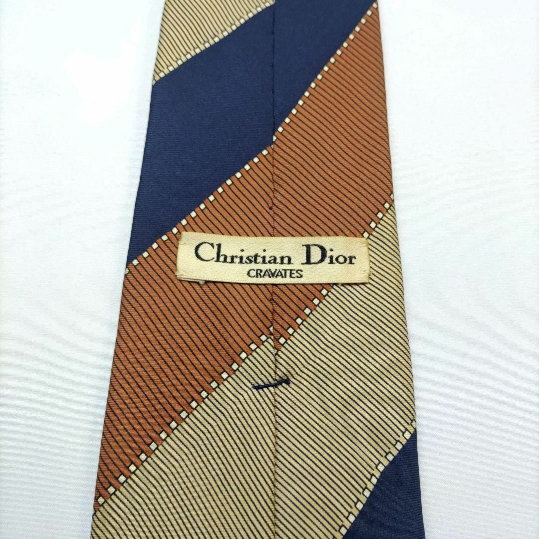 Christian Dior(クリスチャンディオール)のChristian Dior  クリスチャン ディオールストライプ ブラウン メンズのファッション小物(ネクタイ)の商品写真
