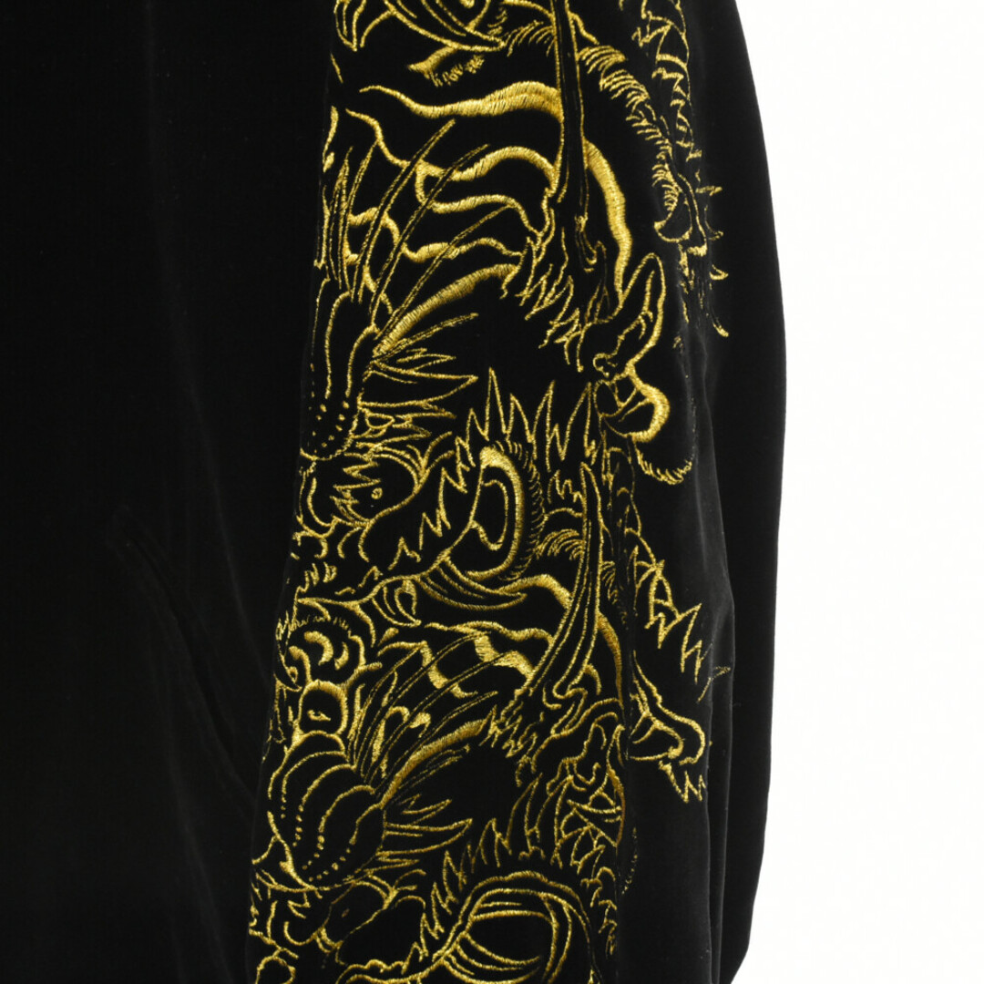 WACKO MARIA(ワコマリア)のWACKO MARIA ワコマリア 21AW TIM LEHI 袖刺繍 ティムリーハイ ベロアブルゾンジャケット ブラック/ゴールド メンズのジャケット/アウター(フライトジャケット)の商品写真