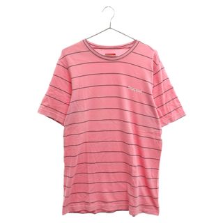 シュプリーム(Supreme)のSUPREME シュプリーム 16SS Pinstripe Tee ピンストライプ ロゴプリント 半袖Tシャツ カットソー ピンク(Tシャツ/カットソー(半袖/袖なし))