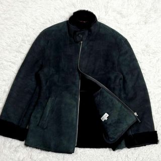 ポールスミス(Paul Smith)の美品 L ポールスミス 羊革 スエード  ムートン ブルゾン 黒 ボア シープ(ブルゾン)