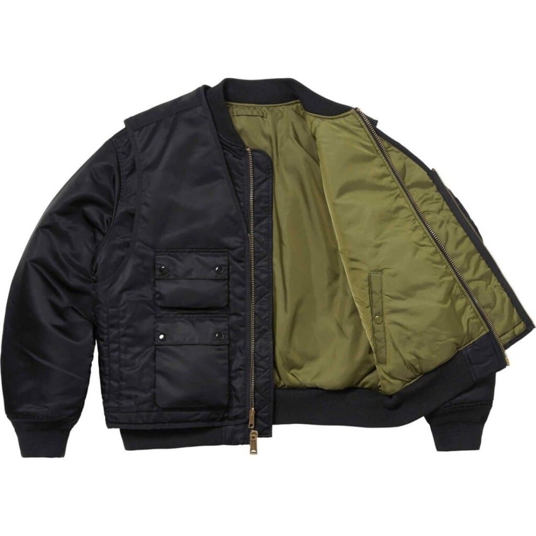 Supreme(シュプリーム)のSupreme 2-in-1 MA-1 alpha jacket Vest黒XL メンズのジャケット/アウター(フライトジャケット)の商品写真