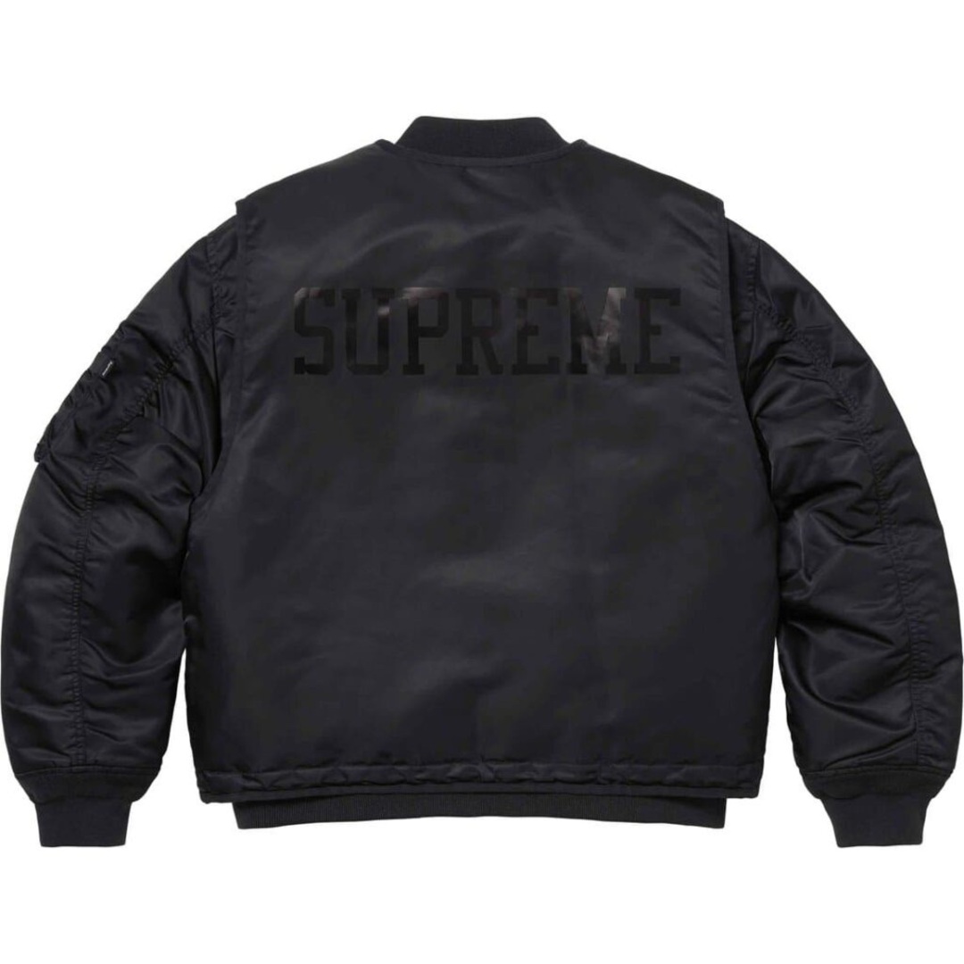 Supreme(シュプリーム)のSupreme 2-in-1 MA-1 alpha jacket Vest黒L メンズのジャケット/アウター(フライトジャケット)の商品写真