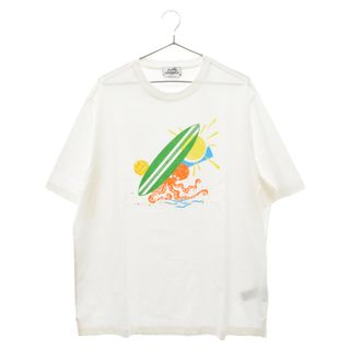 エルメス(Hermes)のHERMES エルメス Poulp Watch プリント クルーネック半袖Tシャツ ホワイト(Tシャツ/カットソー(半袖/袖なし))