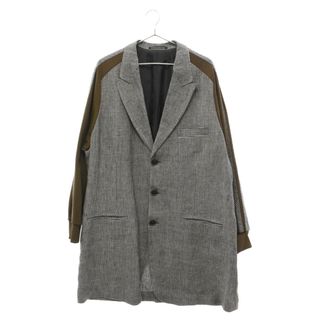 ヨウジヤマモト(Yohji Yamamoto)のYohji Yamamoto POUR HOMME ヨウジヤマモト プールオム 98SS Archive イチローコート ジャージ切り替え ロングコート グレー/ブラウン アーカイブ(フライトジャケット)