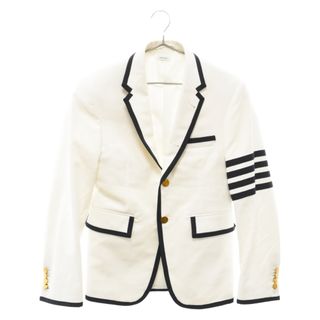 THOM BROWNE - THOM BROWNE トムブラウン 4BAR 2B 金ボタン シングルテーラードジャケット ホワイト/ネイビー MJC001E-00185100