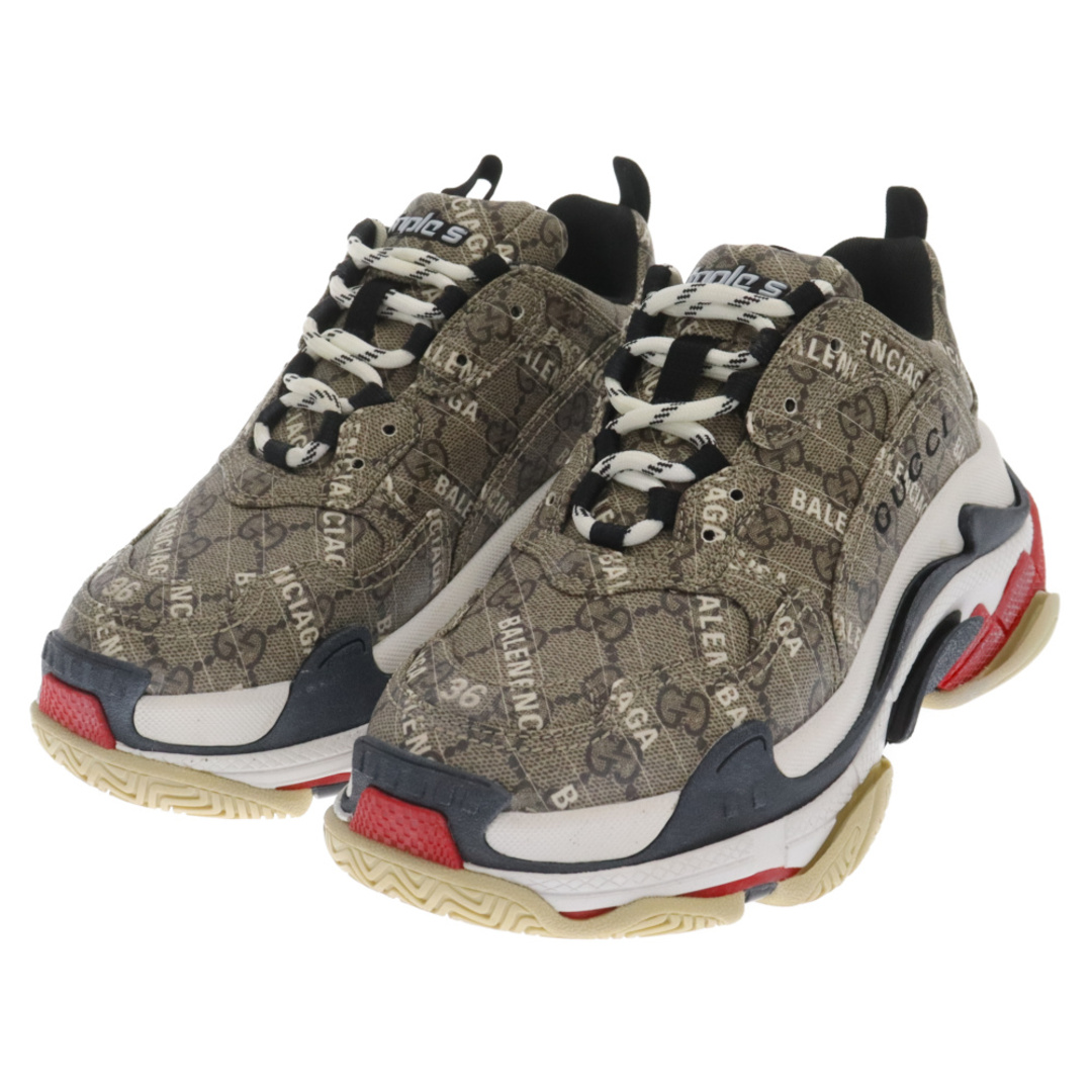 Balenciaga(バレンシアガ)のBALENCIAGA バレンシアガ 21AW×GUCCI WMNS The Hacker Project Triple S グッチ ウィメンズ GGスプリーム トリプルS ローカット ダット スニーカー ベージュ 677192 レディースの靴/シューズ(スニーカー)の商品写真