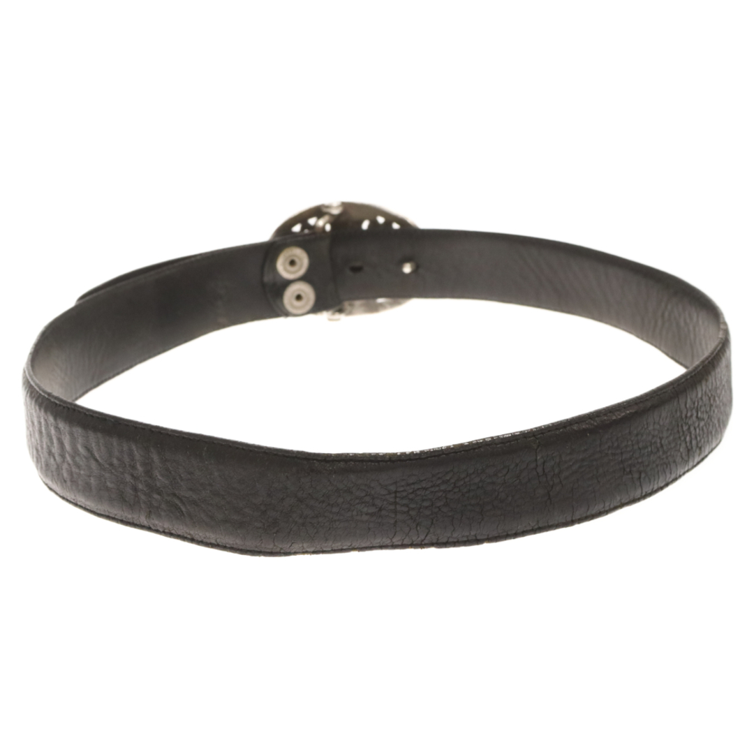 Chrome Hearts(クロムハーツ)のCHROME HEARTS クロムハーツ OVAL CROSS STRAP1.5/1.5クラシックオーバルクロスバックル レザーベルト ブラック/シルバー 30inch メンズのファッション小物(ベルト)の商品写真