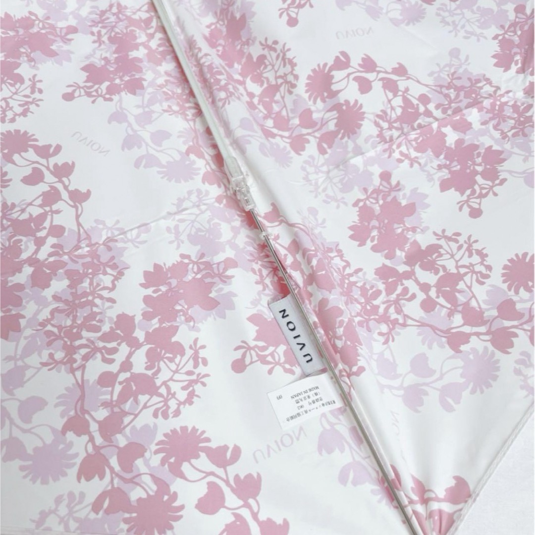 未使用✨UVION ユビオン 日傘 ホワイト ピンク　折りたたみ　傘　晴雨兼用 レディースのファッション小物(傘)の商品写真