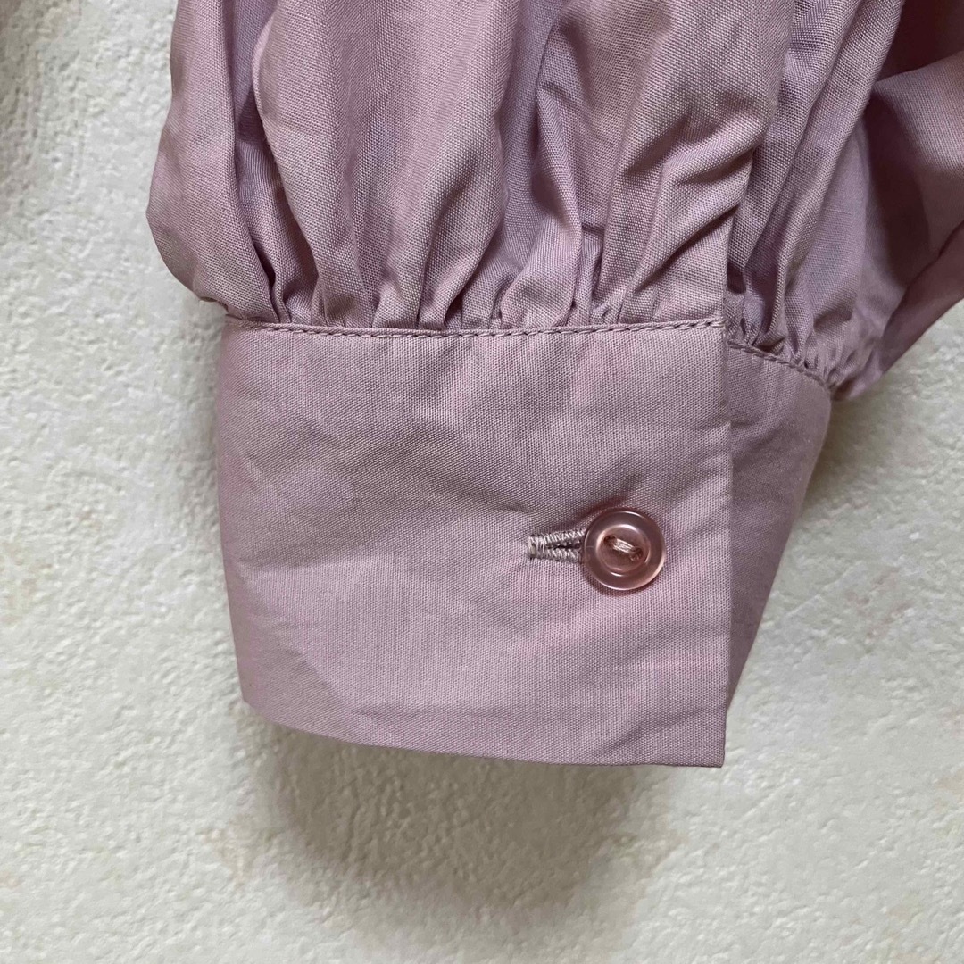 GU(ジーユー)のリボン シャツ ブラウス ピンク レディースのトップス(シャツ/ブラウス(長袖/七分))の商品写真