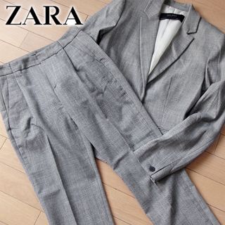 ザラ(ZARA)の美品 (EUR)S ザラ ZARA BASIC パンツスーツ上下 グレー(スーツ)