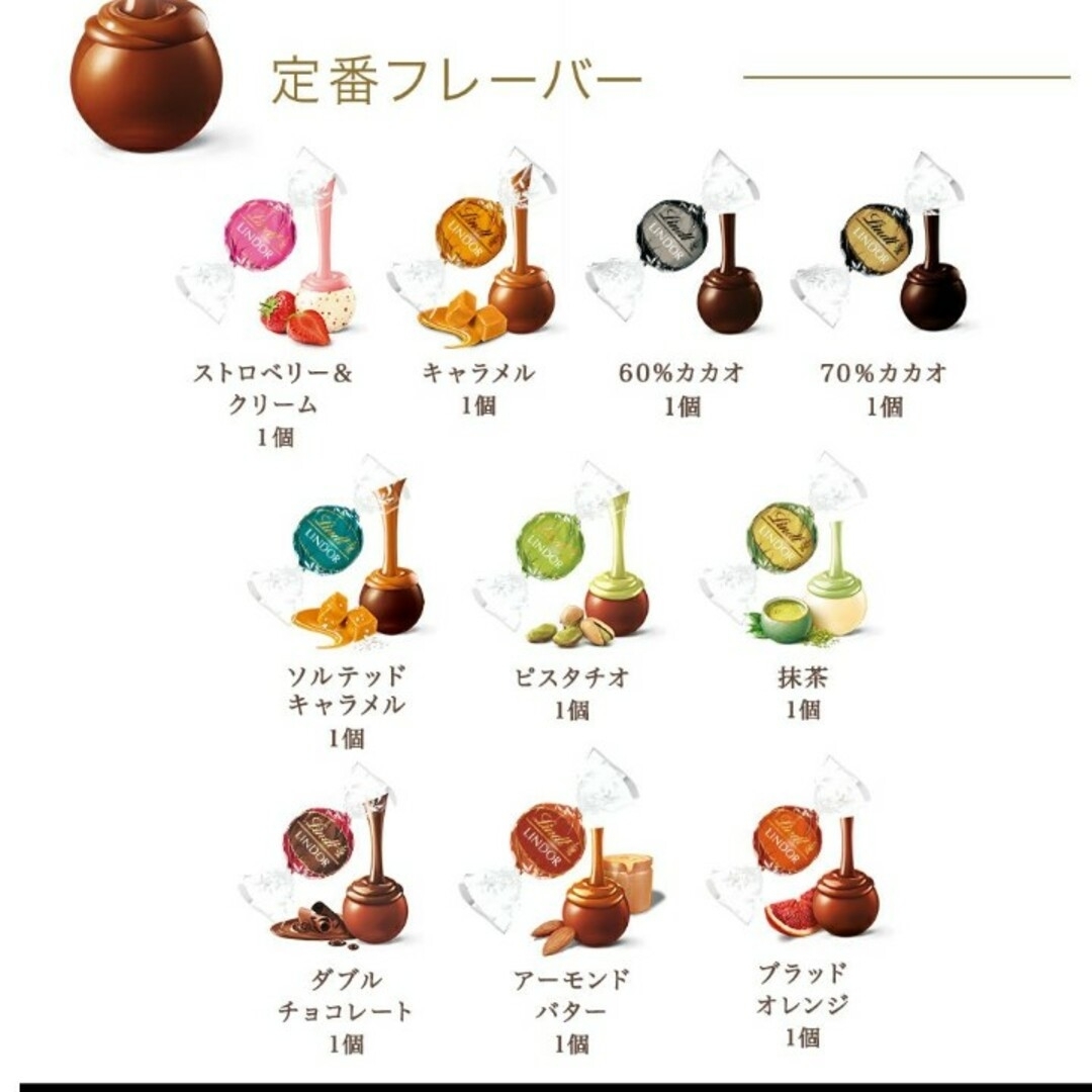 Lindt(リンツ)のリンツ リンドール 季節限定 チョコレートアソート  未開封 食品/飲料/酒の食品(菓子/デザート)の商品写真