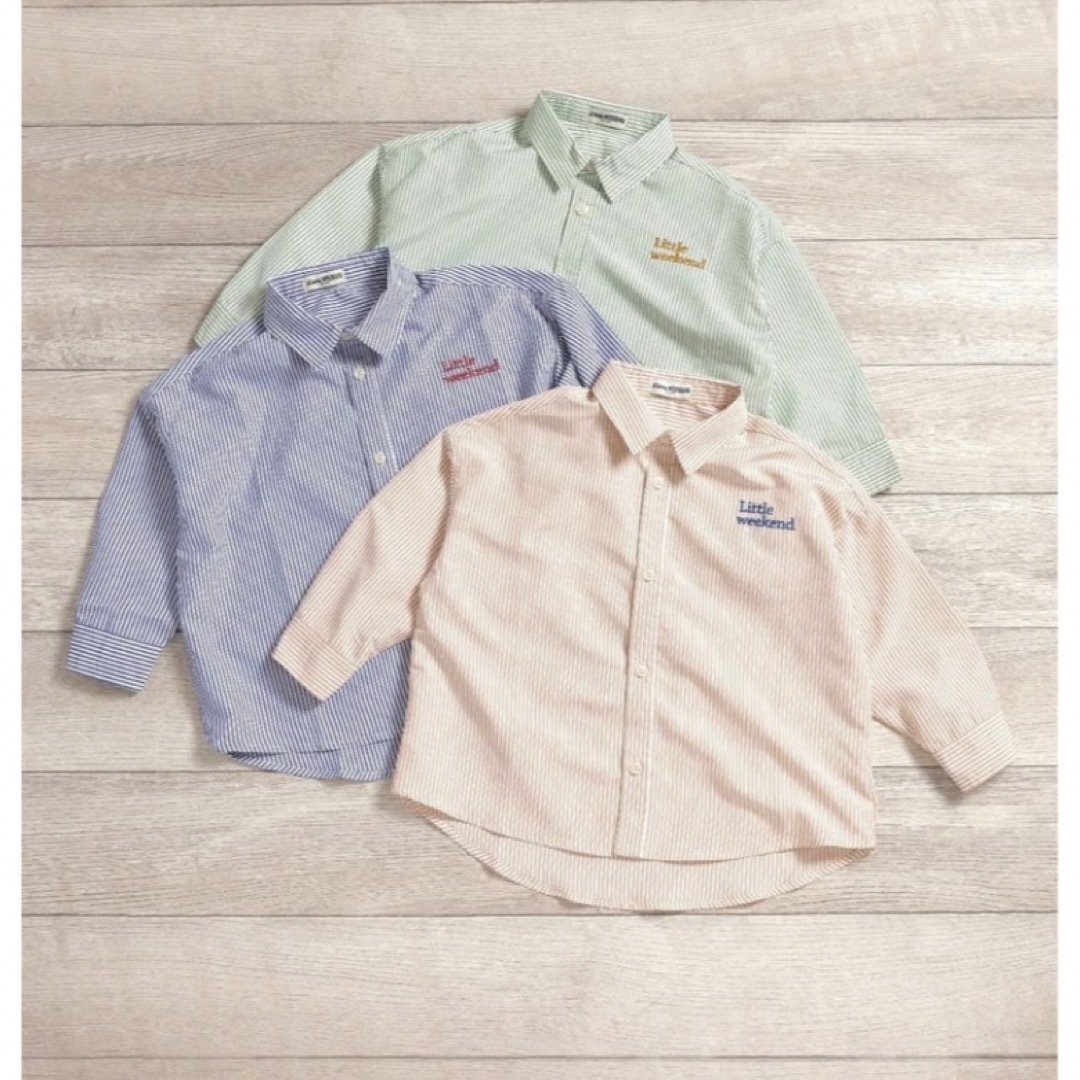 しまむら(シマムラ)のしまむら　little weekend カラーストライプシャツ　ピンク レディースのトップス(シャツ/ブラウス(長袖/七分))の商品写真
